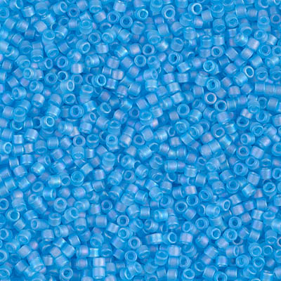 DB1284:  Matte Transparent Ocean Blue AB 11/0 Miyuki Delica Bead 