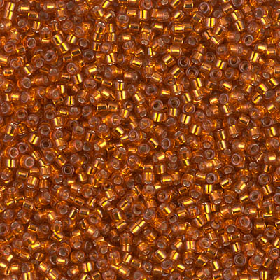 DB1333:  Dyed Silverlined Burnt Orange 11/0 Miyuki Delica Bead 