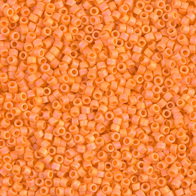 DB1593:  Matte Opaque Mandarin AB 11/0 Miyuki Delica Bead 