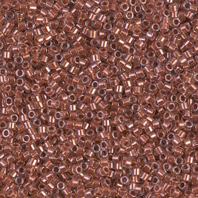 DB1704:  Copper Pearl Lined Pink Mist 11/0 Miyuki Delica Bead 