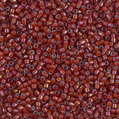 DB1781:  White Lined Root Beer AB 11/0 Miyuki Delica Bead 