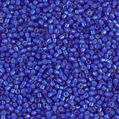 DB1785:  White Lined Cobalt AB 11/0 Miyuki Delica Bead 