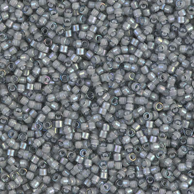 DB1793:  White Lined Gray AB 11/0 Miyuki Delica Bead 