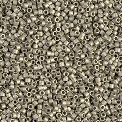DB1851F:  Duracoat Galvanized Matte Light Pewter 11/0 Miyuki Delica Bead 
