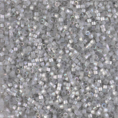 DB1871: Silk Inside Dyed Smoke Gray AB 11/0 Miyuki Delica Bead 