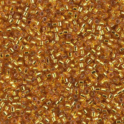 DB2157:  Duracoat Silverlined Dyed Yellow Gold 11/0 Miyuki Delica Bead 