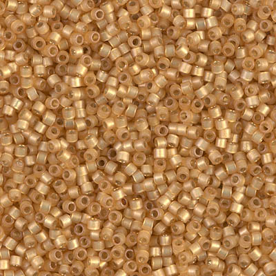 DB2171:  Duracoat Semi-Frosted Silverlined Dyed Straw 11/0 Miyuki Delica Bead 