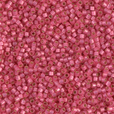DB2175:  Duracoat Semi-Frosted Silverlined Dyed Hibiscus 11/0 Miyuki Delica Bead 