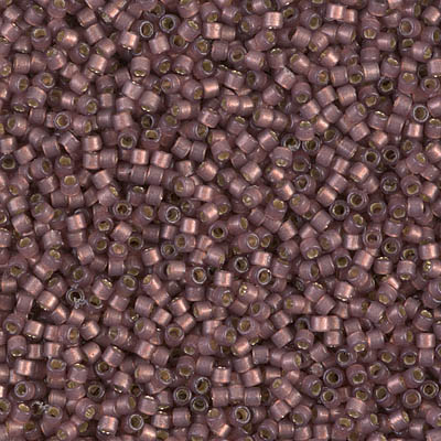 DB2183:  Duracoat Semi-Frosted Silverlined Dyed Raisin 11/0 Miyuki Delica Bead 