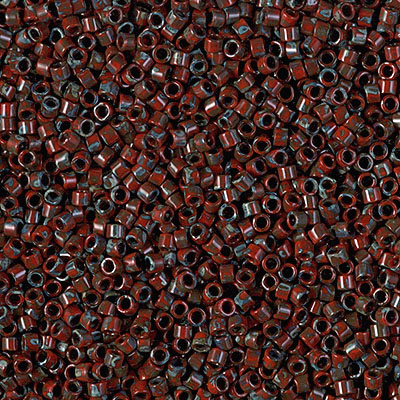 DB2263:  Opaque Red Picasso 11/0 Miyuki Delica Bead 