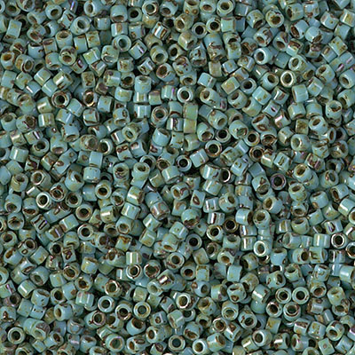 DB2264:  Opaque Turquoise Blue Picasso 11/0 Miyuki Delica Bead 