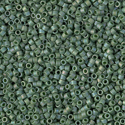 DB2312:  Matte Opaque Glazed Basil Green AB 11/0 Miyuki Delica Bead   100 grams 