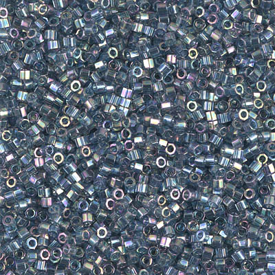 DBC-0111:  Transparent Blue Gray Rainbow Gold Luster Cut 11/0 Miyuki Delica Bead 