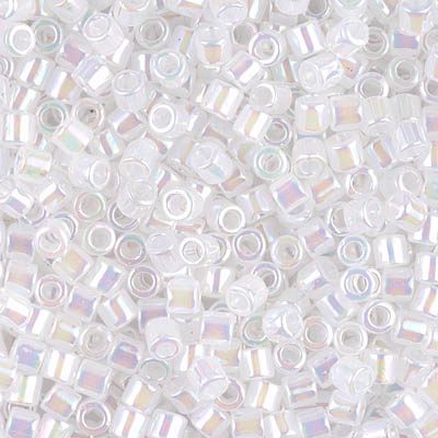 DBL-0222:  White Opal AB 8/0 Miyuki Delica Bead 