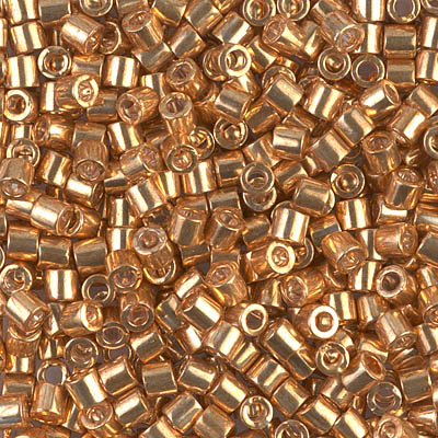 DBL-0410:  Galvanized Yellow Gold 8/0 Miyuki Delica Bead 