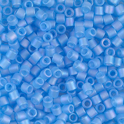DBL-0861:  Matte Transparent Aqua AB 8/0 Miyuki Delica Bead 