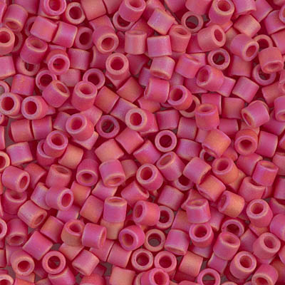 DBL-0874:  Matte Opaque Red AB 8/0 Miyuki Delica Bead 