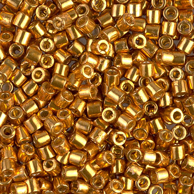DBL-1833:  Duracoat Galvanized Yellow Gold 8/0 Miyuki Delica Bead 