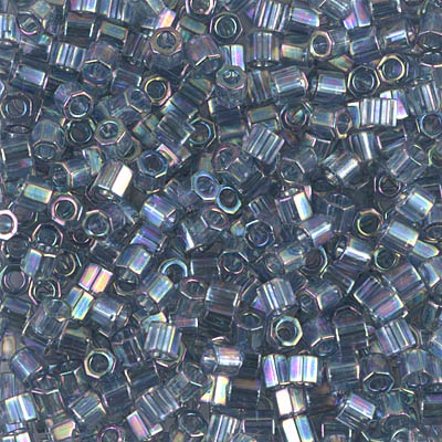 DBLC-0111:  Transparent Blue Gray Gold Luster Cut 8/0 Miyuki Delica Bead 