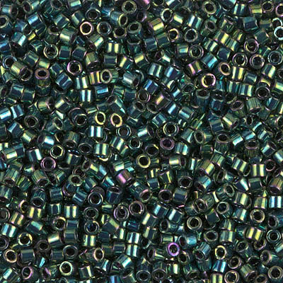 DBM0027:  Metallic Dark Green Iris 10/0 Miyuki Delica Bead 
