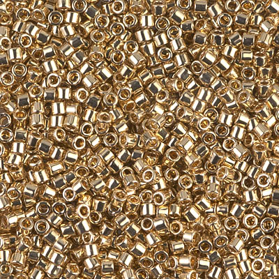 DBM0034:  24kt Gold Light Plated 10/0 Miyuki Delica Bead 