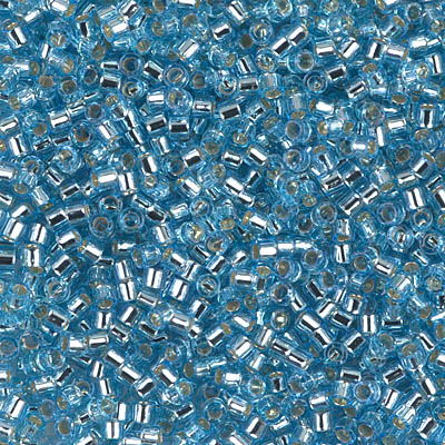 DBM0044:  Silverlined Aqua 10/0 Miyuki Delica Bead 