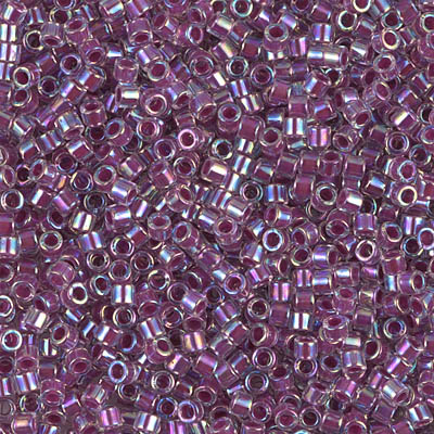DBM0056:  Raspberry Lined Crystal AB 10/0 Miyuki Delica Bead 