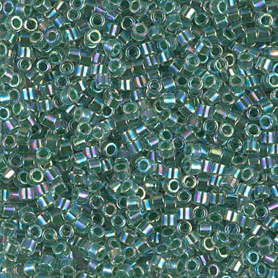 DBM0060:  Lime Lined Crystal AB 10/0 Miyuki Delica Bead 