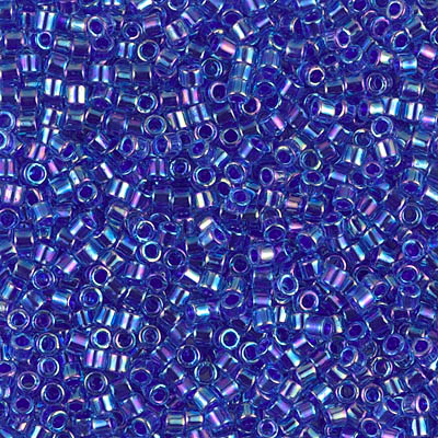 DBM0063:  Cobalt Lined Sapphire AB 10/0 Miyuki Delica Bead 
