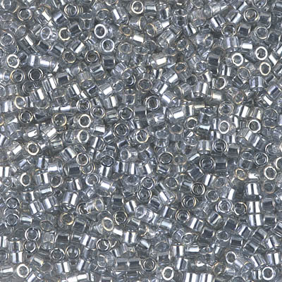 DBM0114:  Transparent Silver Gray Gold Luster 10/0 Miyuki Delica Bead 