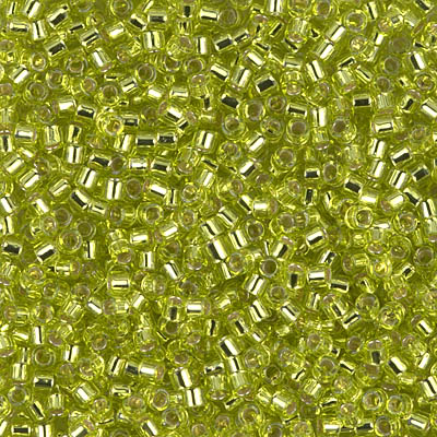 DBM0147:  Silverlined Chartreuse 10/0 Miyuki Delica Bead 