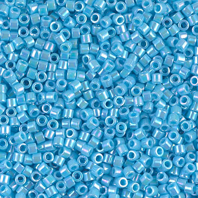 DBM0164:  Opaque Turquoise Blue AB 10/0 Miyuki Delica Bead 