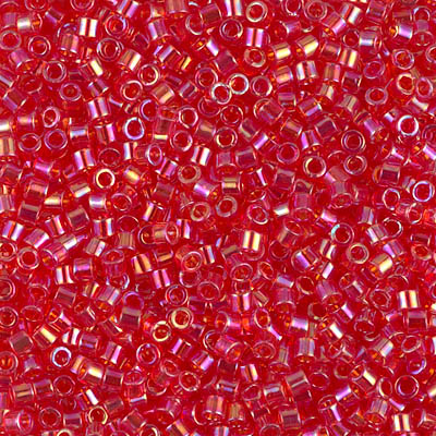 DBM0172:  Transparent Red AB 10/0 Miyuki Delica Bead 