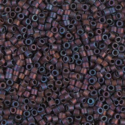 DBM0323:  Matte Metallic Copper Rainbow Iris 10/0 Miyuki Delica Bead 