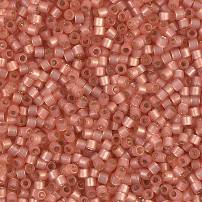 DBM0622:  Dyed Peach Silverlined Alabaster 10/0 Miyuki Delica Bead 