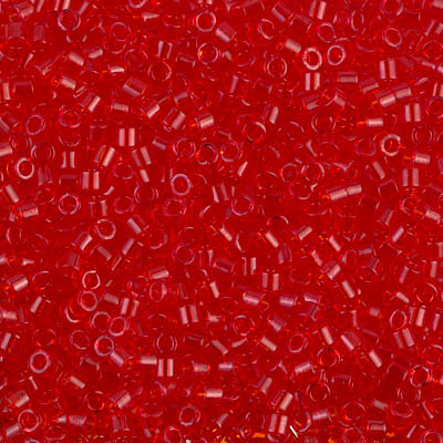 DBM0704:  Transparent Red Orange  10/0 Miyuki Delica Bead 