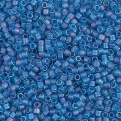 DBM0862:  Matte Transparent Capri Blue AB 10/0 Miyuki Delica Bead 
