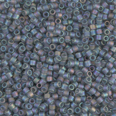DBM0863:  Matte Transparent Gray AB 10/0 Miyuki Delica Bead 