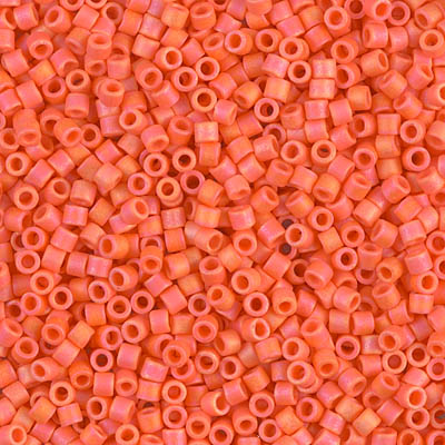 DBM0872:  Matte Opaque Orange AB 10/0 Miyuki Delica Bead 