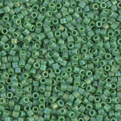 DBM0877:  Matte Opaque Green AB 10/0 Miyuki Delica Bead 