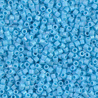 DBM0879:  Matte Opaque Turquoise Blue AB 10/0 Miyuki Delica Bead 