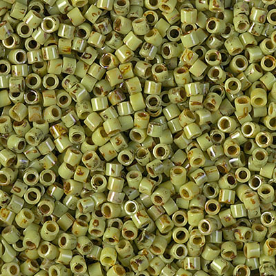 DBM2265:  Opaque Chartreuse Picasso 10/0 Miyuki Delica Bead 