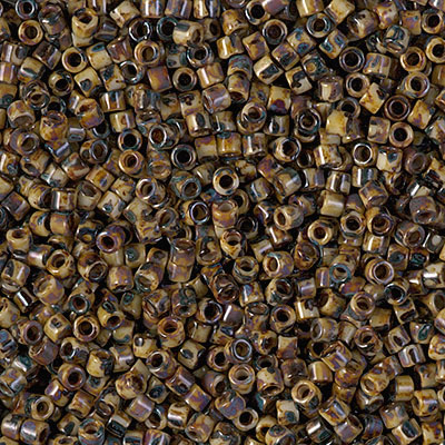 DBM2267:  Opaque Brown Picasso 10/0 Miyuki Delica Bead 