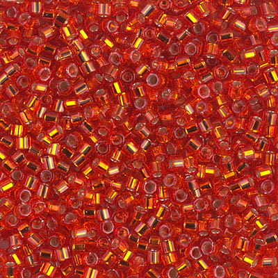 DBMC-0043:  Silverlined Flame Red Cut  10/0 Miyuki Delica Bead 