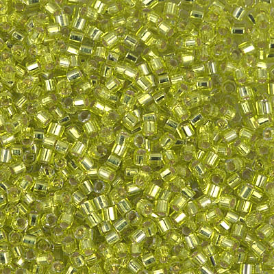 DBMC-0147:  Silverlined Chartreuse Cut 10/0 Miyuki Delica Bead 