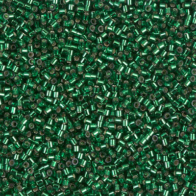 DBS0148:  Silverlined Emerald 15/0 Miyuki Delica Bead 