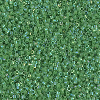DBS0163:  Opaque Green AB 15/0 Miyuki Delica Bead 