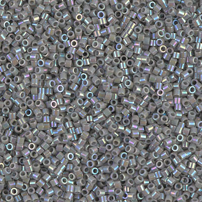 DBS0168:  Opaque Gray AB 15/0 Miyuki Delica Bead 