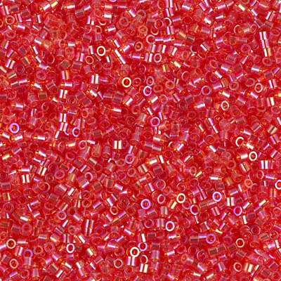 DBS0172:  Transparent Red AB  15/0 Miyuki Delica Bead 