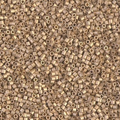 DBS0334:  Matte 24kt Gold Light Plated 15/0 Miyuki Delica Bead 